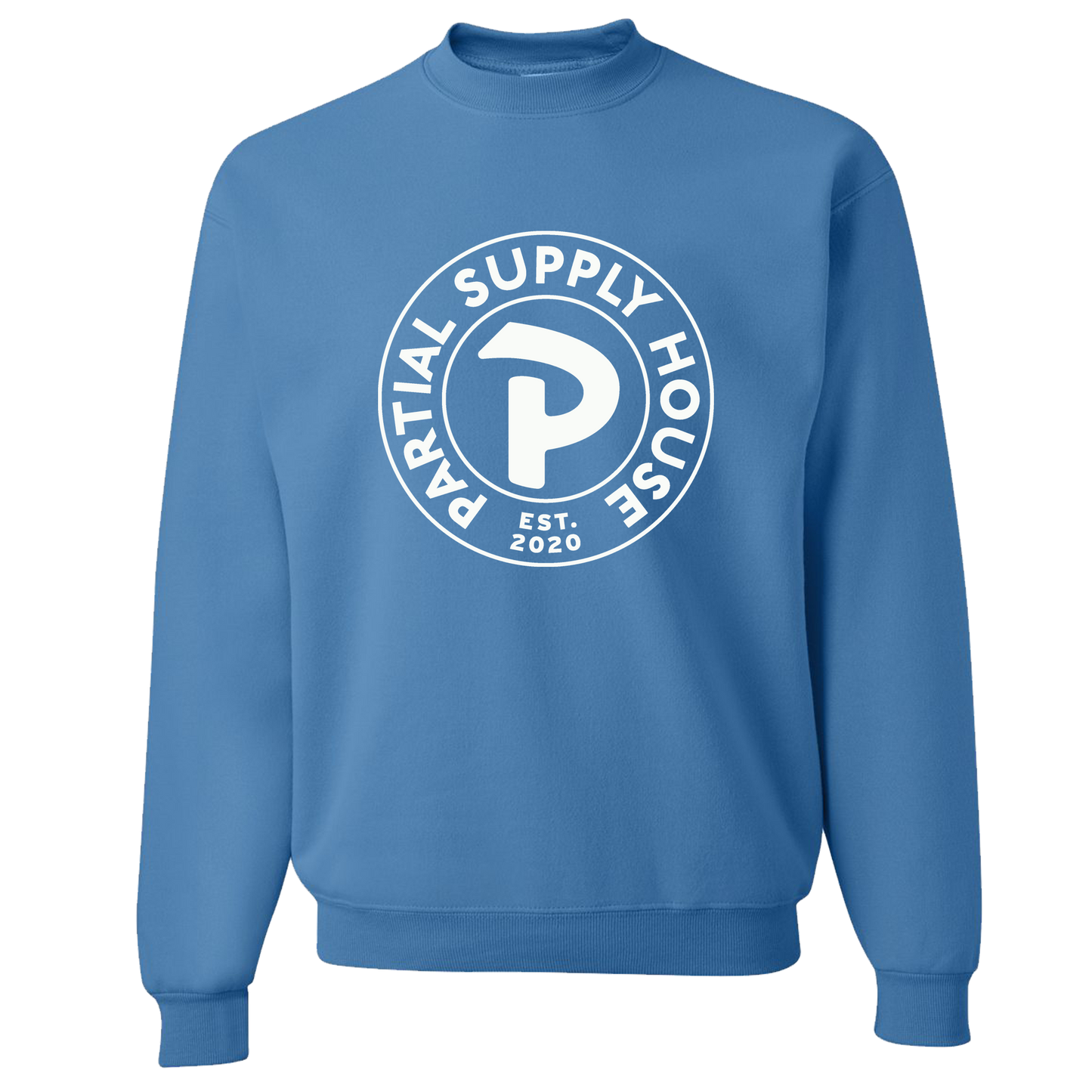 Partial Supply House Medallion Crewneck - Columbia Blue