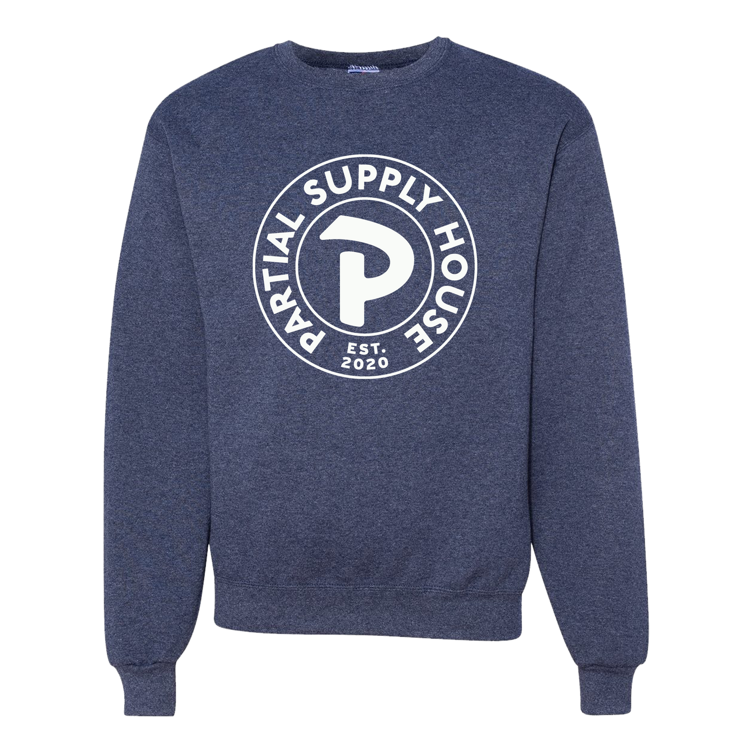 Partial Supply House Medallion Crewneck - Heather Navy