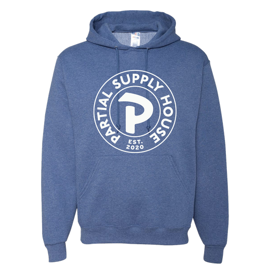 Partial Medallion Hoodie - Heather Blue